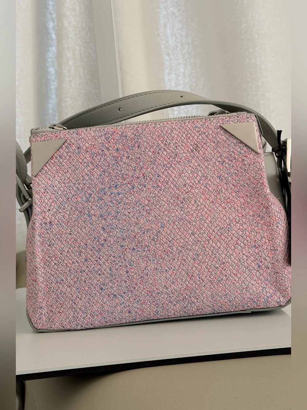 NWT Botkier x Coco Rocha Kitty London Leather Crossbody Bag Pink Gray MSRP $248